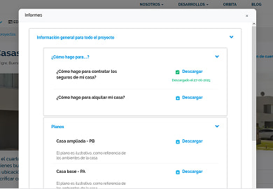 Documents, plans and files available in the project portal
